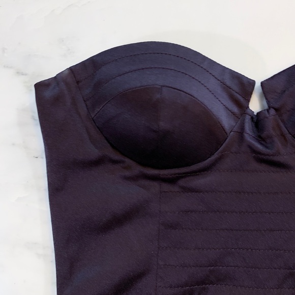 Purple Strapless Dress with Pockets - Picture 2 of 8